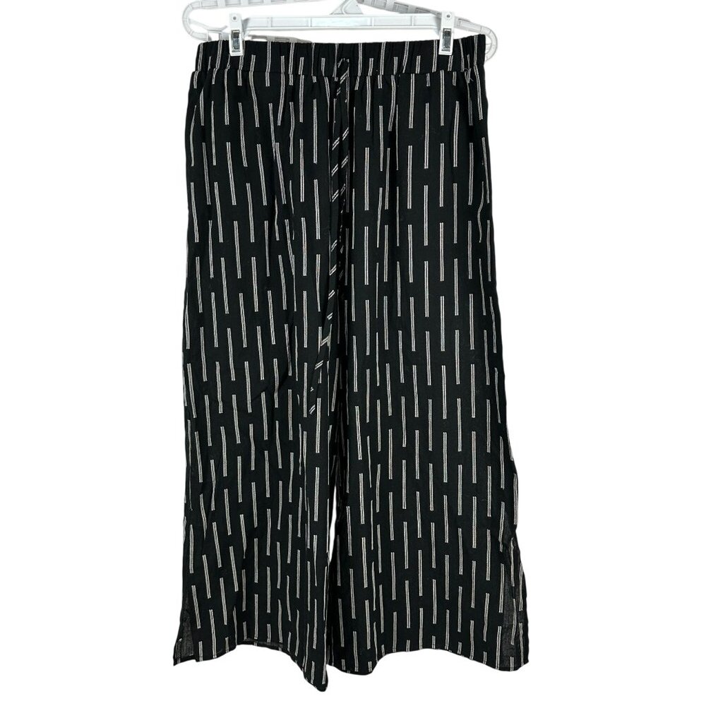 Fun2Fun Womens  Side Line Slit Pants Black Size M